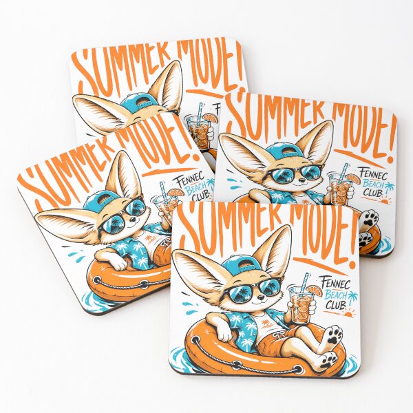 Item preview, Summer Mode Fennec Beach Club – Cute Fox Vacation Vibes designed and sold by DilouDilou.