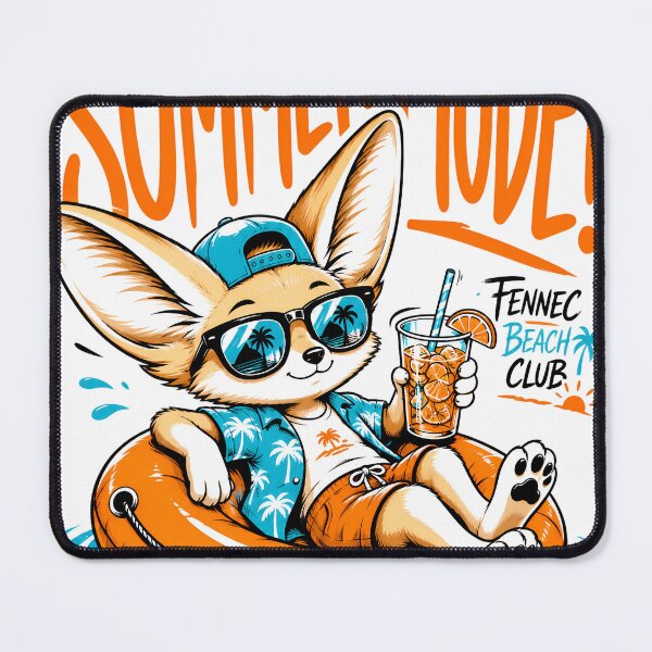 Item preview, Summer Mode Fennec Beach Club – Cute Fox Vacation Vibes designed and sold by DilouDilou.