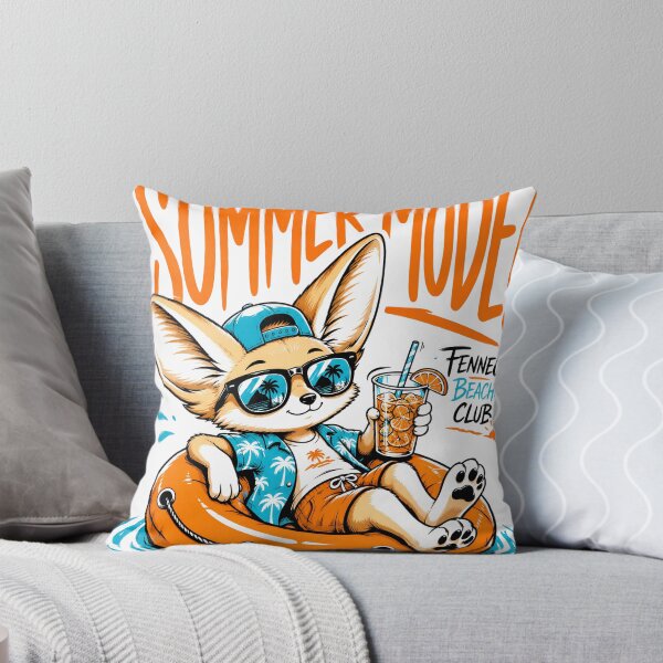 Item preview, Summer Mode Fennec Beach Club – Cute Fox Vacation Vibes designed and sold by DilouDilou.