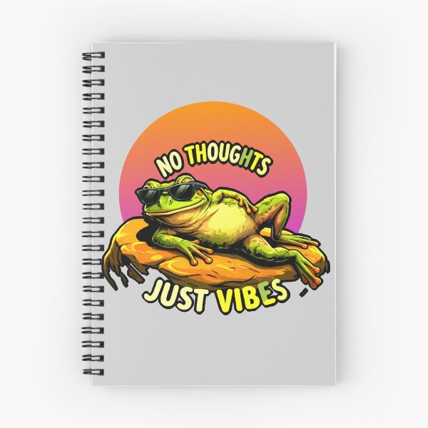 Item preview, No Thoughts Just Vibes Frog Tee – Retro Beach Summer Aesthetic Shirt designed and sold by VikArtStudio.