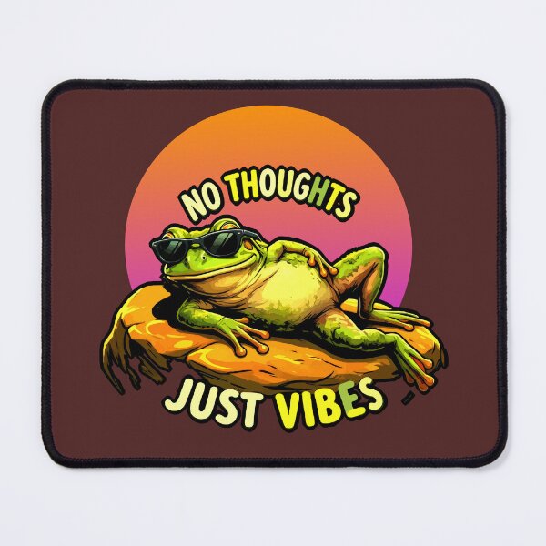 Item preview, No Thoughts Just Vibes Frog Tee – Retro Beach Summer Aesthetic Shirt designed and sold by VikArtStudio.