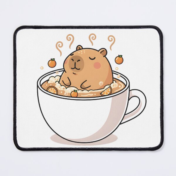 Item preview, Relaxing Capybara Coffee Spa Illustration designed and sold by LainCellJapan.