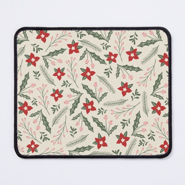 Item preview, Christmas holiday flower vector seamless repeat pattern designed and sold by Retro Street Studios.