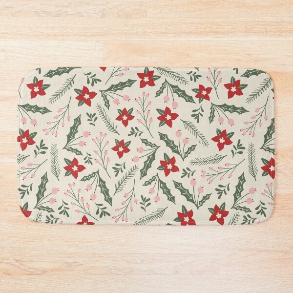 Item preview, Christmas holiday flower vector seamless repeat pattern designed and sold by Retro Street Studios.