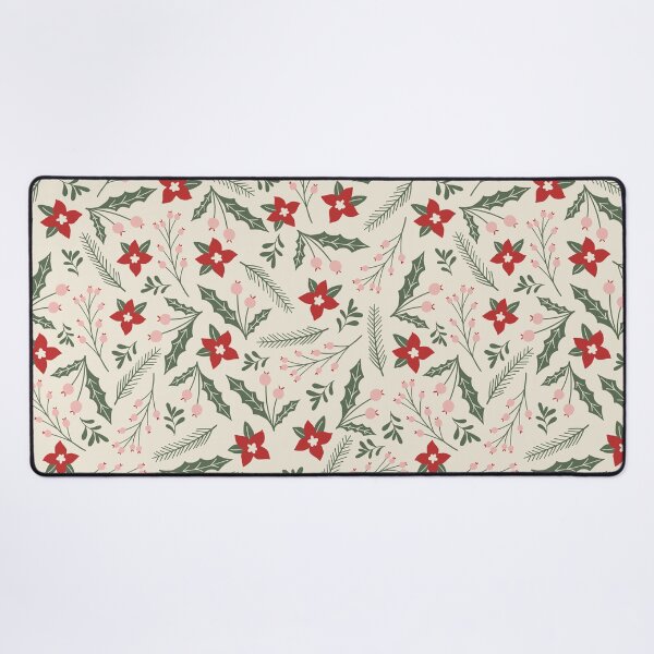 Item preview, Christmas holiday flower vector seamless repeat pattern designed and sold by Retro Street Studios.