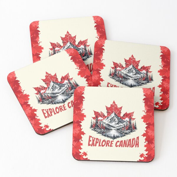 Item preview, Explore Canada Maple Leaf Mountain Nature Adventure Vintage designed and sold by DaVinciFeather.