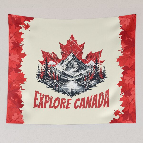 Item preview, Explore Canada Maple Leaf Mountain Nature Adventure Vintage designed and sold by DaVinciFeather.