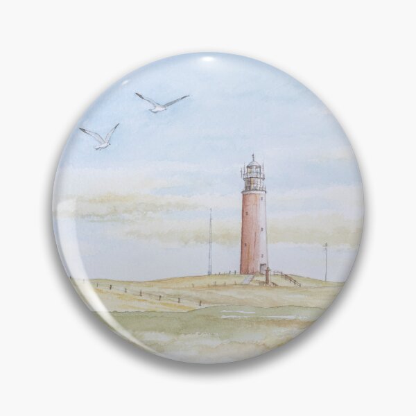 Artikelvorschau, Der rote Leuchtturm auf der niederländischen Watteninsel Texel (gemalt 1992) entworfen und verkauft von Stef Ringoot, cartoons and illustrations.