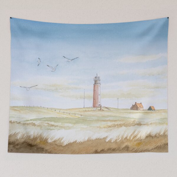 Item preview, The red lighthouse on the Dutch wadden island of Texel (painted in 1992) designed and sold by Stef Ringoot, cartoons and illustrations.