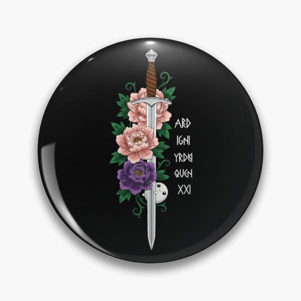 Item preview, Aed Igni Yrdn Quen Xxi Fantasy Sword Magic Lore Roleplay designed and sold by QuentinHarrow.