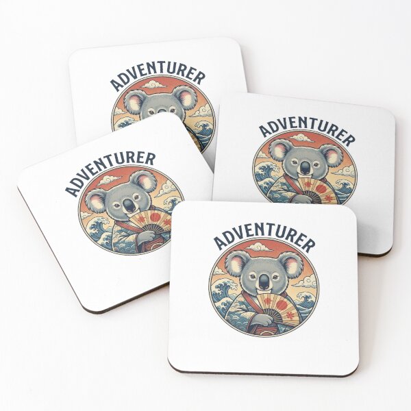 Item preview, Traditional Japanese Waves Kimono Koala Badge designed and sold by GiggleInkTees.