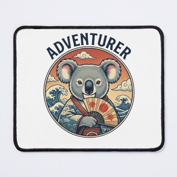 Item preview, Traditional Japanese Waves Kimono Koala Badge designed and sold by GiggleInkTees.