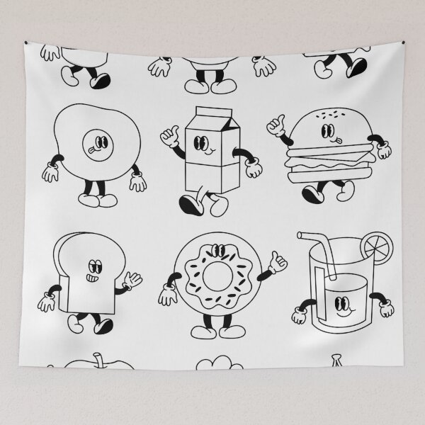 Item preview, Vintage 30s Cartoon Food Characters - Retro Sticker Pack designed and sold by LYAN-STORE.
