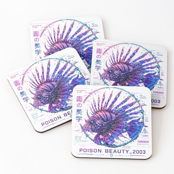Item preview, Poison Beauty 2003 Cyber Lionfish – Neon Biomechanical Predator Design designed and sold by FusiTink.