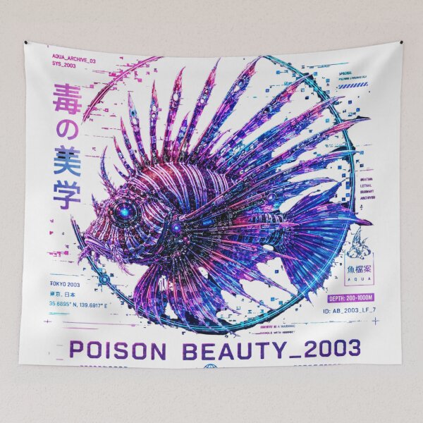 Item preview, Poison Beauty 2003 Cyber Lionfish – Neon Biomechanical Predator Design designed and sold by FusiTink.