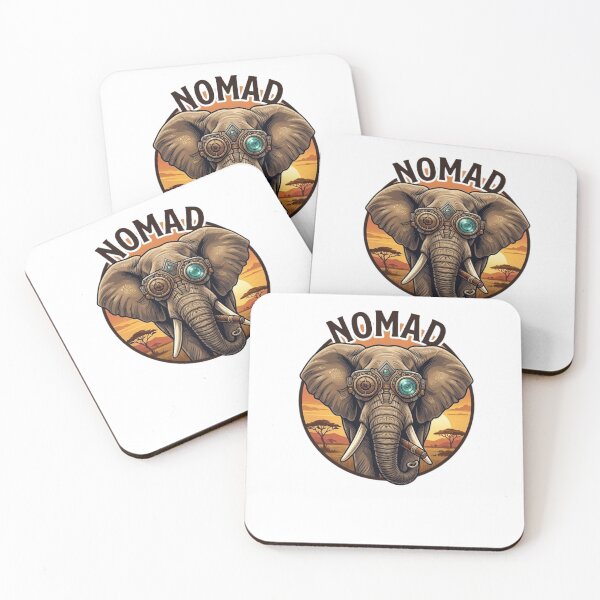 Item preview, Nomad Steampunk Elephant Safari Vintage Badge designed and sold by GiggleInkTees.