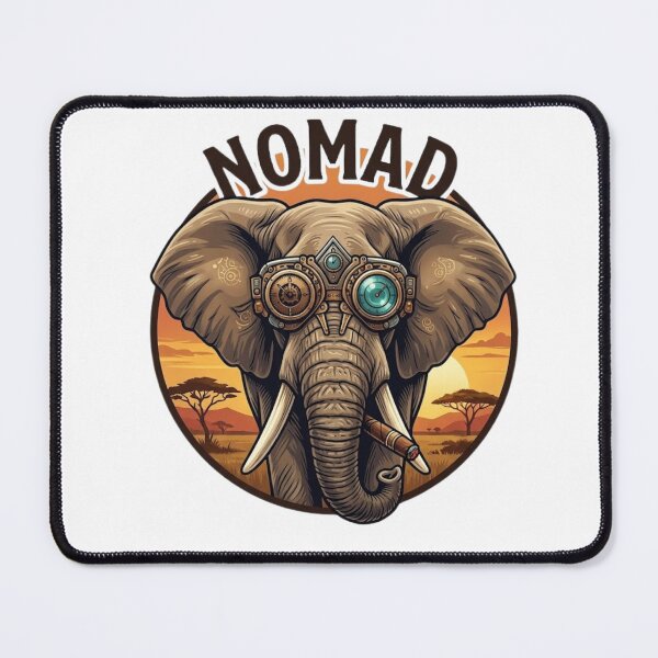 Item preview, Nomad Steampunk Elephant Safari Vintage Badge designed and sold by GiggleInkTees.