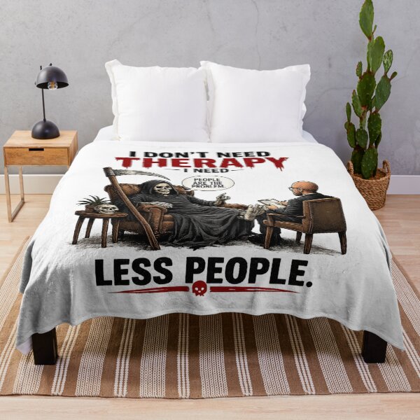 Item preview, I Don’t Need Therapy I Need Less People – Funny Grim Reaper Dark Humor Design designed and sold by Alchemy-Forge.