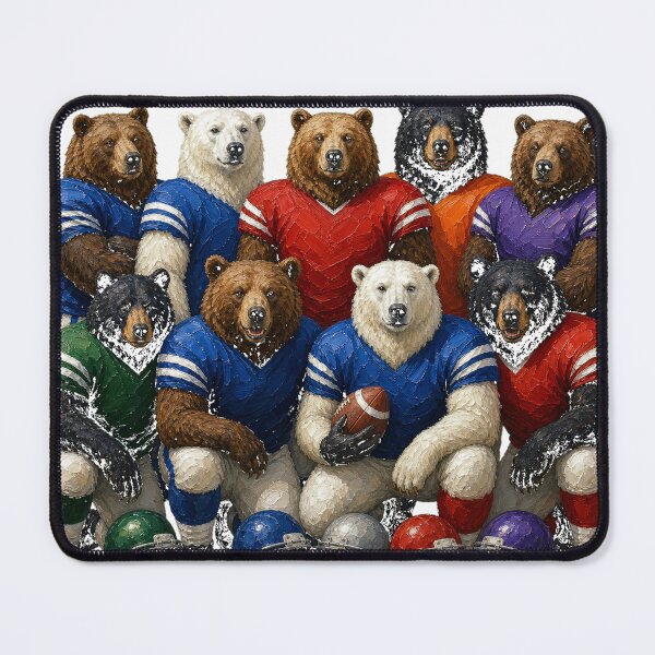 Item preview, The Bear Squad: Vintage Football Team Oil Painting designed and sold by Atlant11.