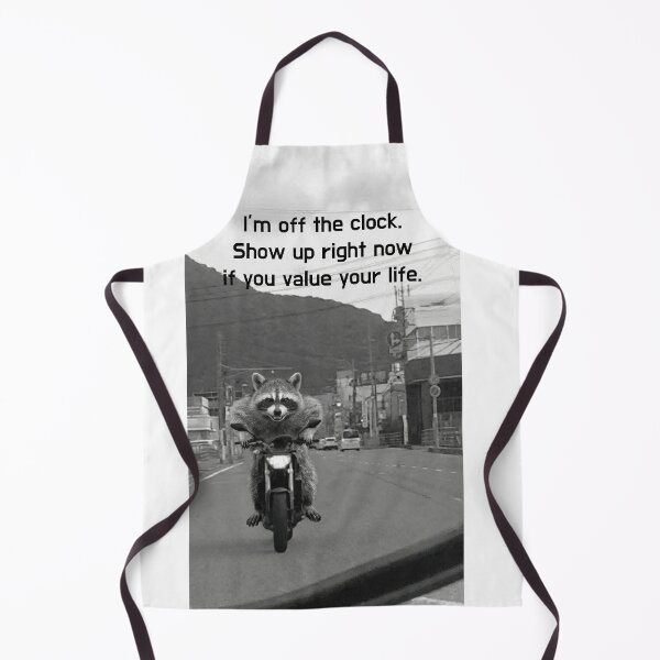 Item preview, Off the Clock Motorcycle Raccoon Meme designed and sold by Coon & Momo.