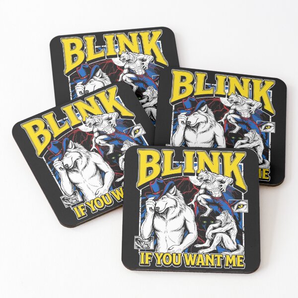 Item preview, Funny Alpha Wolf Meme Blink If You Want Me designed and sold by Kitkin.