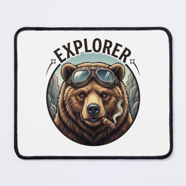 Item preview, Explorer Grizzly Bear Aviator Goggles Graphic designed and sold by GiggleInkTees.