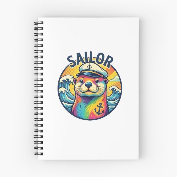 Item preview, Rainbow Sailor Otter Retro Pop Art designed and sold by GiggleInkTees.