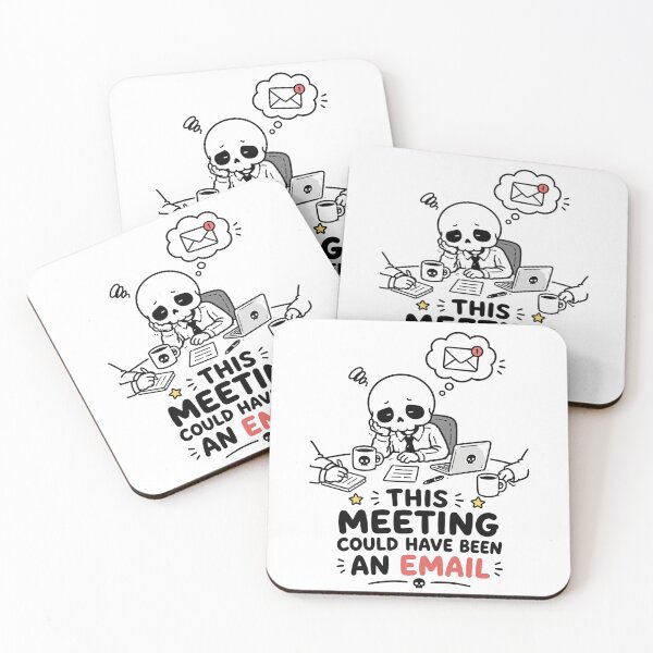 Item preview, Funny Meeting Email Burnout Skeleton T-Shirt designed and sold by MaynyStudio.
