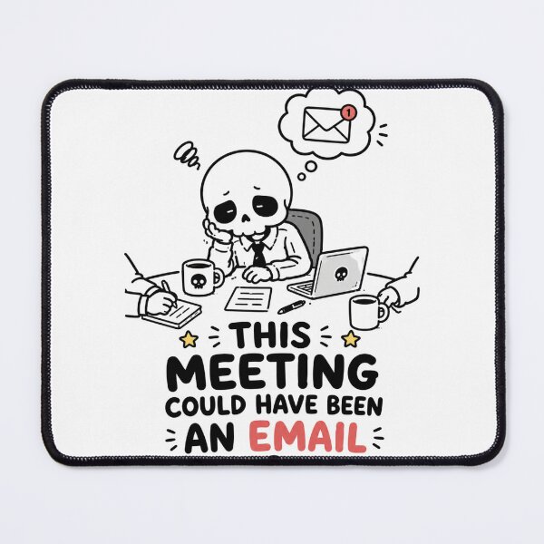 Item preview, Funny Meeting Email Burnout Skeleton T-Shirt designed and sold by MaynyStudio.