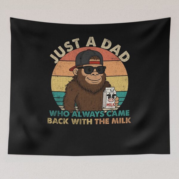 Item preview, Bigfoot Papa, Just A Dad Who Always Came Back with The Milk designed and sold by DoodleVerseDark.