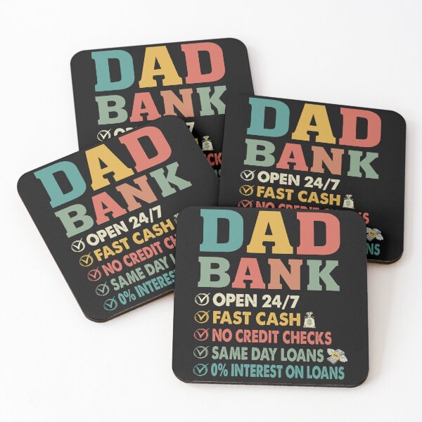 Item preview, Dad Bank Funny Father's Day No Credit Checks Vintage Daddy designed and sold by DoodleVerseDark.