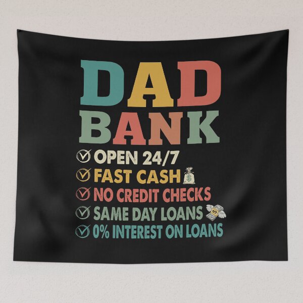 Item preview, Dad Bank Funny Father's Day No Credit Checks Vintage Daddy designed and sold by DoodleVerseDark.