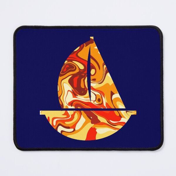Item preview, Fiery Psychedelic Swirl Abstract | Retro Liquid Marble Art Design | Sailboat designed and sold by Zeddessay.