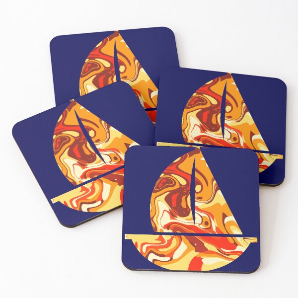 Item preview, Fiery Psychedelic Swirl Abstract | Retro Liquid Marble Art Design | Sailboat designed and sold by Zeddessay.