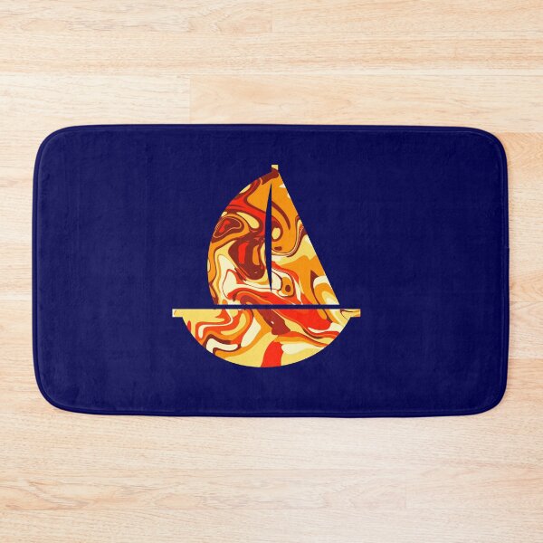Item preview, Fiery Psychedelic Swirl Abstract | Retro Liquid Marble Art Design | Sailboat designed and sold by Zeddessay.