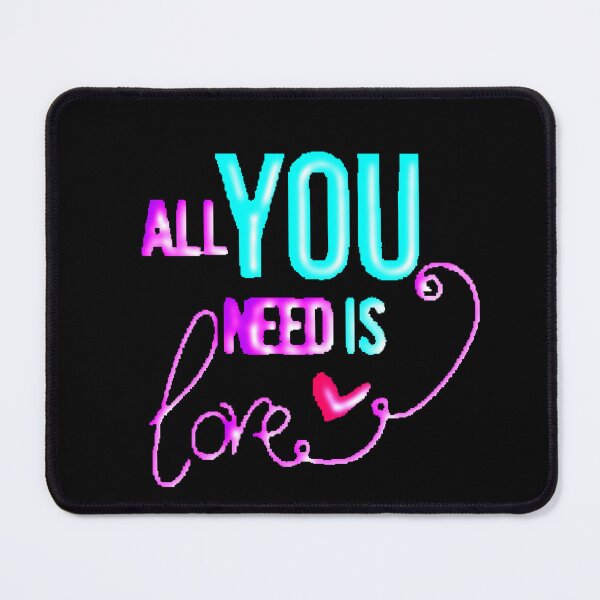 Item preview, All You Need Is Love Neon Pink Cyan Heart Typography designed and sold by AstronautMerch.