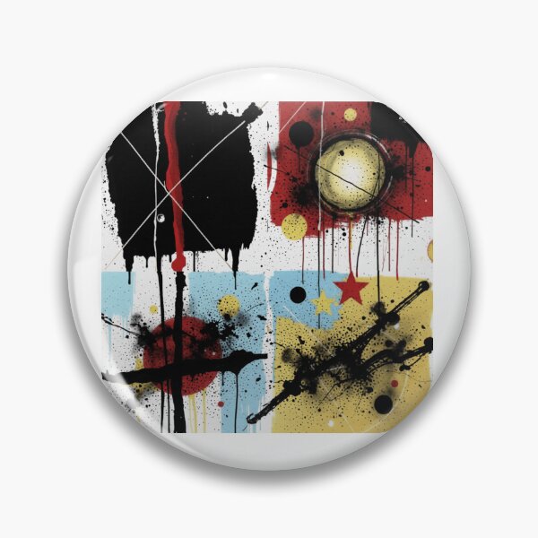Item preview, orbiting static bold charcoal colorful geometric abstract design designed and sold by SmashingDeals.
