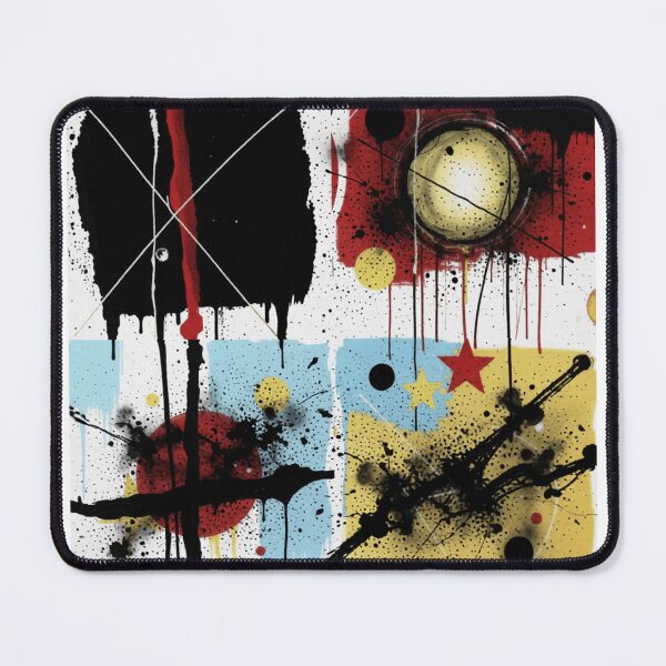 Item preview, orbiting static bold charcoal colorful geometric abstract design designed and sold by SmashingDeals.