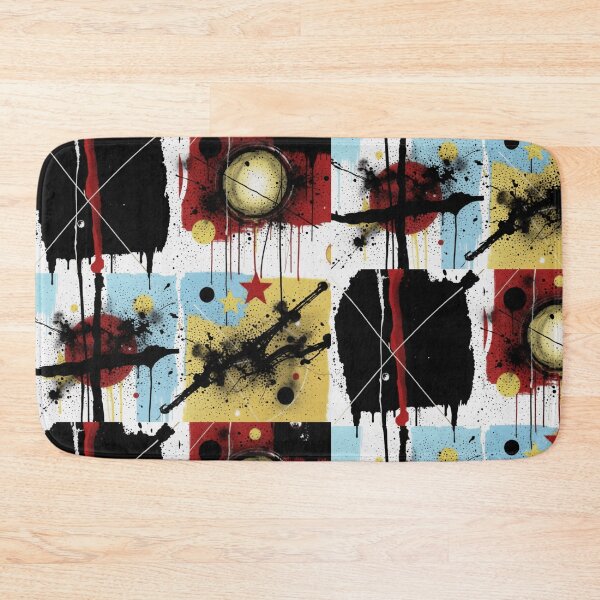 Item preview, orbiting static bold charcoal colorful geometric abstract design designed and sold by SmashingDeals.