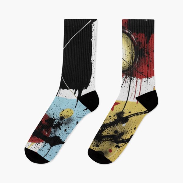 Item preview, orbiting static bold charcoal colorful geometric abstract design designed and sold by SmashingDeals.