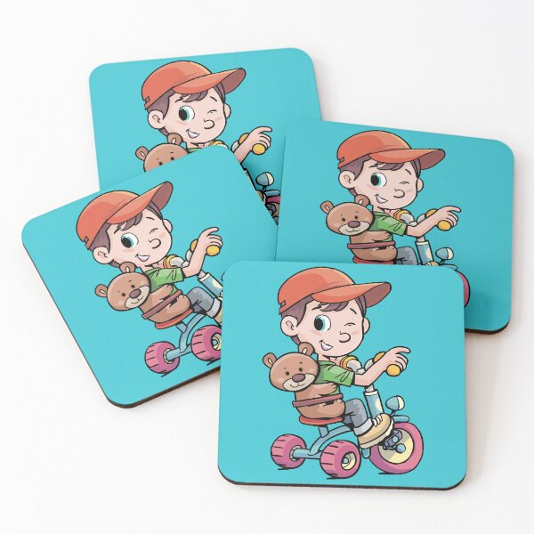 Item preview, boy rides a tricycle with his toy bear designed and sold by duxpavlic.