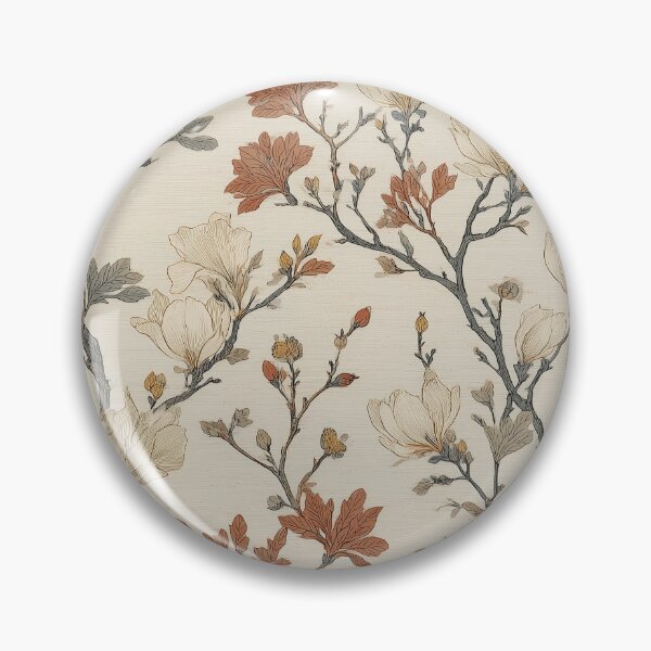 Artikelvorschau, Terracotta Botanical Print – Magnolia Branch Ivory Floral entworfen und verkauft von BestVarieties.