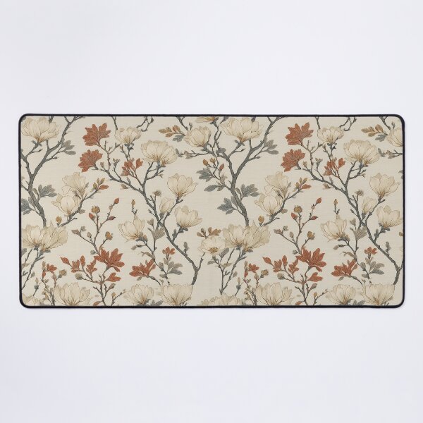 Artikelvorschau, Terracotta Botanical Print – Magnolia Branch Ivory Floral entworfen und verkauft von BestVarieties.
