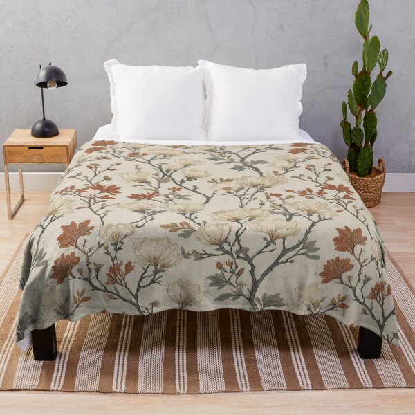 Item preview, Terracotta Botanical Print – Magnolia Branch Ivory Floral designed and sold by BestVarieties.