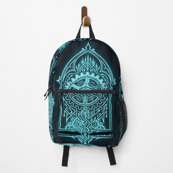 Item preview, Gothic Gear-Shift Sigil | Cyber Sigilism Glowing Cyan Streetwear Art designed and sold by Studio77-Gothic.