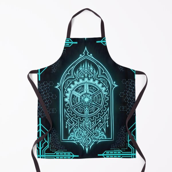 Item preview, Gothic Gear-Shift Sigil | Cyber Sigilism Glowing Cyan Streetwear Art designed and sold by Studio77-Gothic.