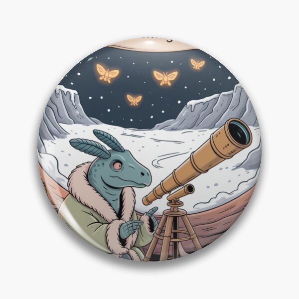 Item preview, The Last Observatory Stayed Awake | Cozy Dinosaur Civilization Poster designed and sold by Soft Lantern Woods.