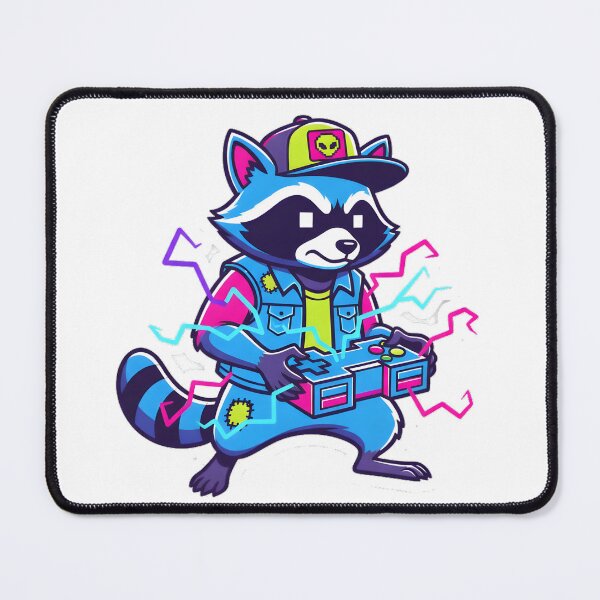 Item preview, Retro Arcade Raccoon Gamer designed and sold by LainCellJapan.