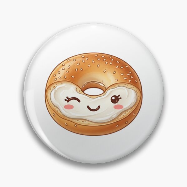 Item preview, Cute Kawaii Bagel with Cream Cheese designed and sold by ajamzbox.