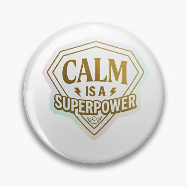 Item preview, Calm Is A Superpower - Minimalist Shield Mental Health Sticker designed and sold by Brightberry Studio.